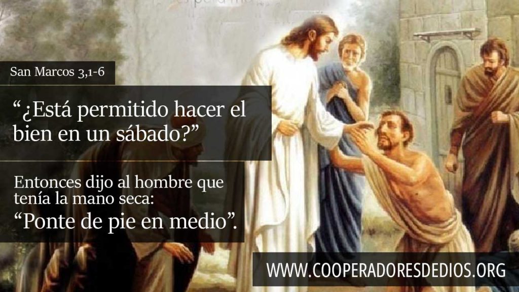 Jesús sana a hombre con mano seca