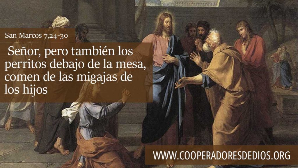 Señor, pero tambien los perritos debajo de la mesa comen las migajas de los hijos